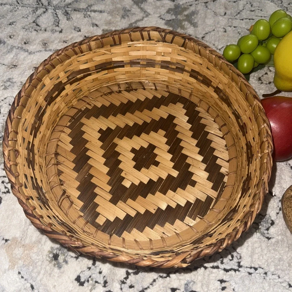 Decorative Fruit Vegetable Basket Lot Wicker Centerpiece Kitchen Display 12